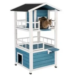 Casita Penthouse Para Mascotas -Gatos Perros Suministros Tienda 100914 katzenhaus penthouse fg 4373 9