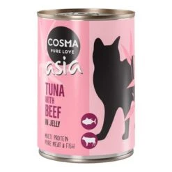 Cosma Asia En Gelatina 24 X 400 G -Gatos Perros Suministros Tienda 101376 pla cosma asia tunabeef 400g 6 1