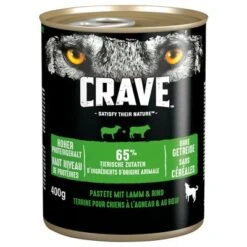 Crave Adult 24 X 400 G Para Perros -Gatos Perros Suministros Tienda 127998 pla crave pastete adult lammrind 400g 0
