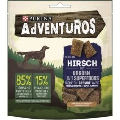 PURINA Adventuros Rico En Venado Con Granos Ancestrales -Gatos Perros Suministros Tienda 142397 pla adventuros hundesnacks venison es 120g hs 01 8