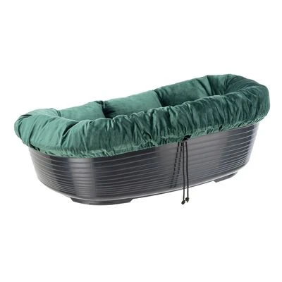 Cesta Ferplast Siesta Deluxe Negra Con Funda Sofá Aterciopelada Verde 3 Cesta Ferplast Siesta Deluxe Negra Con Funda Sofá Aterciopelada Verde - Imagen 3