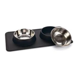 Comedero Doble Karlie Diner Set Silikon Dex Con Base De Silicona -Gatos Perros Suministros Tienda 209001 karlie dinerset silikon dex schwarz hs 02 5