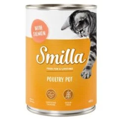 Smilla Tierna Ave 6 X 400 G -Gatos Perros Suministros Tienda 269013 pla smilla poultry pot salmon 400g 0