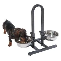 Soporte Ajustable Con Dos Comederos De 1,6 L 10 Soporte Ajustable Con Dos Comederos De 1,6 L -Gatos Perros Suministros Tienda 313525 u hundebar 04 dsc9192 5