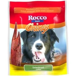 Megapack Rocco Chings Originals Láminas De Carne Para Perros 15 X 250 G -Gatos Perros Suministros Tienda 32485 PLA Rocco Chings Entenbrust 170 g 3