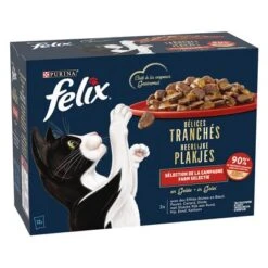 Felix Deliciously Sliced 24 X 80 G - Pack Ahorro -Gatos Perros Suministros Tienda 376197 pla felix deliciously sliced farm hs 01 8