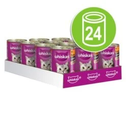 Whiskas 1+ Años En Lata 24 X 400 G -Gatos Perros Suministros Tienda 64797 whiskas 1plus geflugel 24x400g hs 09 3
