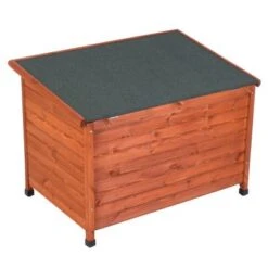 Caseta De Madera Woody Premium Con Puerta Para Perros -Gatos Perros Suministros Tienda 70354 hundehuette flachdach fg 1120023 7