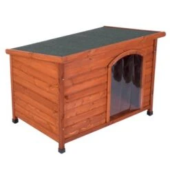 Caseta De Madera Woody Premium Con Puerta Para Perros -Gatos Perros Suministros Tienda 70354 pla hundehuette flachdach fg 1120018 7