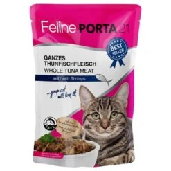 Feline Porta 21 En Bolsitas 24 X 100 G -Gatos Perros Suministros Tienda 7165 pla felineporta21 tunashrimps pouch 5