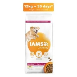 IAMS For Vitality Senior & Mature Large Con Pollo Fresco -Gatos Perros Suministros Tienda 83514 iams dog seniormature large 12kg 2 7
