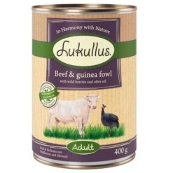 Lukullus Adult Sin Cereales 6 X 400 G -Gatos Perros Suministros Tienda lk 400g adult beefguineafowl 1000x1000 2