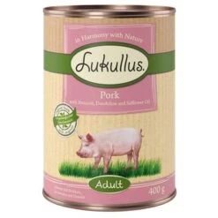 Lukullus Adult Sin Cereales 6 X 400 G -Gatos Perros Suministros Tienda lk 400g landguth adult pork 1000x1000 2