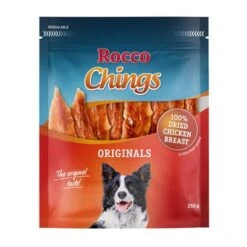 Megapack Rocco Chings Originals Láminas De Carne Para Perros 15 X 250 G -Gatos Perros Suministros Tienda pla rocco chingsoriginals driedchicken 250g 1000x1000 2