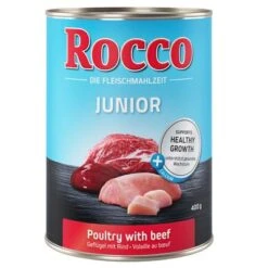 Rocco Junior Pack Ahorro 24 X 400 G -Gatos Perros Suministros Tienda rocco junior poultrybeef 400g 1000x1000 8
