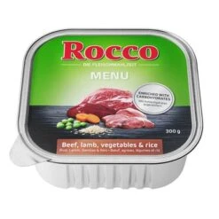 Rocco Menú En Tarrinas 9 X 300 G -Gatos Perros Suministros Tienda rocco schalen menue lamm side 1000x1000 4