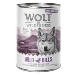 Wolf Of Wilderness Free Range 6 X 400 G -Gatos Perros Suministros Tienda wow freerange wildhills 400g 1000x1000 7 1