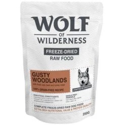 Wolf Of Wilderness Gusty Woodlands Con Vacuno, Bacalao Y Pavo -Gatos Perros Suministros Tienda wow freezedried gusty woodlands 250g 1000x1000 8